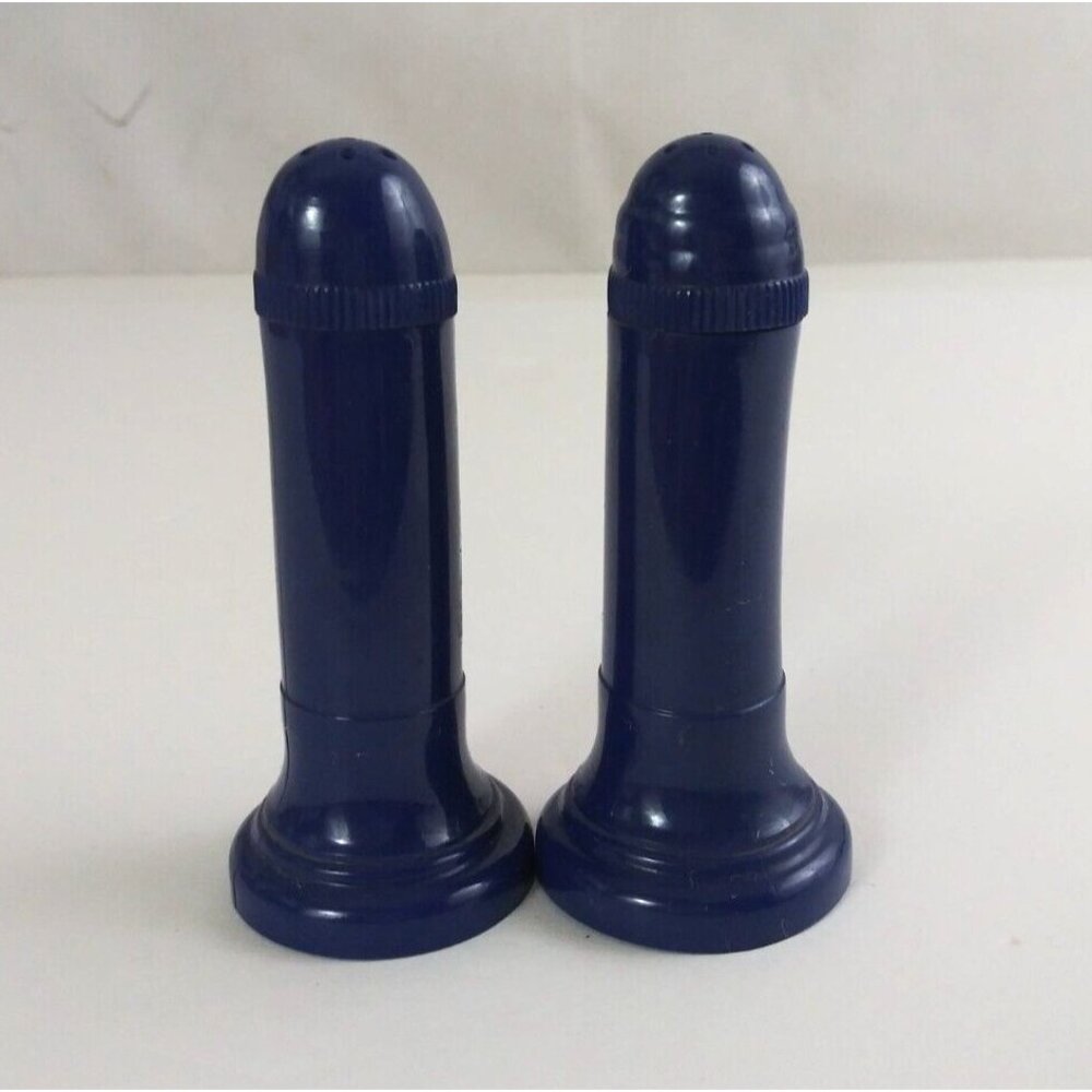 Vintage Lapin Blue Atomic Torpedo 3.5" Salt & Pepper Shakers USA made